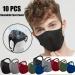 10pcs Washable Reusable Breathable Black Cloth Face Masks | Adult Size | Soft Elastic | Windproof | 3D Design - Buy Online on GoSupps.com