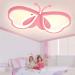 Luolong led children ceiling lamp butterfly ceiling lamp dimmable acrylic ceiling lamp children's room creative ceiling lamp girls' room bedroom cartoon ceiling light-pink 72cm