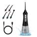 Cordless Water Dental Flosser for Teeth, GTGURAD Oral Irrigator with 3 Modes, Portable and Rechargeable Flosser IPX7 Waterproof Water Picks for Teeth Cleaning with 300ML Water Tank for Home Travel Black