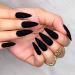 Morily 24pcs Matte Black Stiletto Almond Fake Nails - Medium Long Press on False Tips for Women and Girls - Buy Online on GoSupps.com