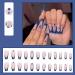 Kamize Medium Coffin Press on Nails with Butterfly Rhinestones - 24PCS Blue False Nails for Women and Girls - Buy Online on GoSupps.com