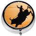 Cool Bull Riding Printed Mini Round Pill Box - 3 Compartment Portable Pill Organizer for Travel Home & Office Use - Buy Online on GoSupps.com
