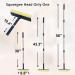 Multi-Use Window Squeegee with 56 Long Handle | 2-in-1 Cleaning Tool with Dual Side Blade & Scrubber Sponge | Professional Squeegee for Car Windshield and Shower Door - Buy Online on GoSupps.com