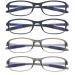 Computer Blue Light Blocking Reading Glasses(Flexible and Lightweight) UV Protection Readers Anti Eyestrain for Women Men 2 Black & 2 Gray 2.0 x
