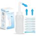 InhwRior Nasal Irrigation Bottle 300ml Manual Sinus Rinse Kit with 50 Packs Powder (2.7g/300ml) 2 Nozzles Easy to Use Gentle and No Burning