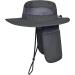 LCZTN Men's Sun Protection Safari Cap with UPF 50+ Wide Brim and Neck Flap - Dark Grey - Buy Online on GoSupps.com