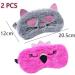 2 Pcs Cute 3D Animal Sleep Eye Masks - Soft Fluffy Cartoon Eye Covers for Travel & Sleepover Favors - Buy Online on GoSupps.com