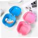 Supvox Pink Toothbox Organizer - 2-Piece Plastic Container with Lid for Tooth Braces & Prosthesis | Ideal for Outdoor Use - Buy Online on GoSupps.com
