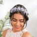 IYOU Floral Wedding Headbands Purple Sparkly Crystal Headpiece Birthday Bridal Wedding Hair Hoop for Flower Girls - Buy Online on GoSupps.com