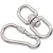 Hamineler 2Pcs M8 Stainless Steel Swivel Ring Double Ended Eye Hook + 2Pcs M8 Spring Hook for Marine Mooring, Tree Swing, Hammock, Rotating Device - Buy Online on GoSupps.com