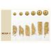 Mezerdoo 1 Pack Gold Hollow 3D Nail Art Decorations Mix Metal Frame Nail Rivets Shiny Charm Strass Manicure Accessories Star Moon Studs Nail Jewelry (MDSP-07)