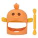 Silicone Baby At Ring Pacifier | Soothing 2-Stem Training Toy for Day & Night - Orange - Buy Online on GoSupps.com
