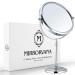 MIRRORVANA Large Double Sided 10X and 1X Magnifying Makeup Mirror with Stand in Gift Box  15-Inch Height and 8-Inch Wide 8-Inch Magnifying Mirror
