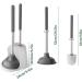 Eyliden Toilet Plunger and Brush Combo with Holder - 2 in 1 Set with Replacement Brushes - Deep Cleaning, Aluminum Handle - Compact Design (White) - Buy Online on GoSupps.com