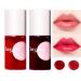 2 Colors Lip Tint Stain, Plump Lip Gloss Moisturizing Tinted for Cheek & Lip, Long lasting, Glossy Korean Mini Liquid Lipstick, Easy Apply #01 APPLE& #03 WATERMELON