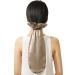 LilySilk Silk Hat for Sleeping Silk Scrunchies 2-in-1 100% Silk Hair Ties for Long Hair with Elastic Adjustable Coffee