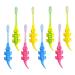 Tovinanna 8st cartoon-animal toothbrush toothed floss animal toothbrush wooden cottage wooden stuffing toothbrushes training brightening toothbrush massage child pp care detergent