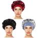 Wallfire Night Caps Satin Wide-Brimmed Sleeping Head Cover 3 Packs Ladies Satin Night Cap Hood Wash Cap Elastic Side Shower Cap Comfortable and Practical Wine Red+black+silver