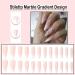 French Tip Press on Nails - Stiletto Ombre White Pink - Short Medium Fake Nails with Marble Gradient - Acrylic False Nails for Weddings - Glue Included - Buy Online on GoSupps.com