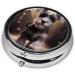 Mini Travel Pill Organizer Box - Round 2.0x2.0x0.7 in Schnauzer Prints - Perfect for Purse & Pocket | International Shipping Available - Buy Online on GoSupps.com
