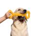 atopo robust dog toys 13 inch bones shaped cocket from hard rubber with convex design strong interactive toys for large small dogs teeth cleaning and gums massage yellow