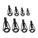 Kinbom 8 pieces of rod tips repair set stainless steel replacement rod tip guide rings fishing rods repair kit ceramics guide rings for fishing rods for fresh water salt water rods (black)