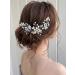 IYOU Pearl Wedding Hair Vine Blue Flower Hair Accessories Crystal Headband Prom Bridesmaid Bride Hair Piece for Women