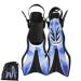DIPUKI Snorkeling Gear for Kids Diving fins Snorkel fins Swim fins Open, Adjustable,Swim Flippers Children L/XL(US 1-4 EU32-36) BLUE/WHITE