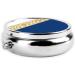 Gold Blue White Round Pill Box - 3 Compartment Mini Travel Medicine Organizer | Portable Vitamin Holder - Buy Online on GoSupps.com