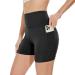 Gayhay cycling shorts women with pockets high waist short leggings yoga shorts summer outfit sports pants hot pants stretchy A-black SM
