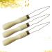 3Pcs Steel Wire Loop Button Hook with Wooden Handle - Button Assist Tool - Buy Online on GoSupps.com
