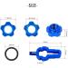4-in-1 Bike Valve Key Set - Tone Valve Key for Presta & Valve Extensions - Valve Outlet & Nut Set - Blue | International Shipping - Buy Online on GoSupps.com