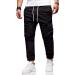 Uni Clau Men's Fashion Cargo Jogger Pants Black - Small | Athletic Chino Trousers Sweatpants - Buy Online on GoSupps.com