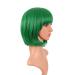 MapofBeauty 12 Fashion Lady Short Straight Bob Wig with Flat Bangs in Green - Buy Online on GoSupps.com