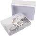 Cute Baby 3D Elephant Grey Tooth and Curl Keepsake Box | Silver Stars and Palm Leaves Design | 10cm x 5cm x 8cm - Buy Online on GoSupps.com