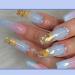 Brishow coffin artificial nails to stick on long crystal press on nails ballerina acrylic false nails 24 pieces for women and girls