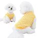 Winmany Dog Striped T-Shirt Pet Cat Summer Sleeveless Basic Vest Tank Top Puppy Soft Spring Fall Apparel Clothes for Small Medium Dogs Cats (1 Yellow L) L Yellow 1
