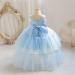 Miipat Baby Girl Tulle Princess Party Dress with Headband - Blue (2-3 Years) - Buy Online on GoSupps.com