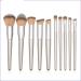 10 Cone Wooden Handle Makeup Brush Set Powder Eye Makeup Tools
