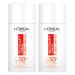 L'Or al Paris LOr al Paris Revitalift Clinical AntiUV facial fluid SPF 50+ Sun protection with Netlock technology Formula with vitamin C Antioxidant and antiaging action Ultralight 2 Bottles of 50 ml 2x SPF 50 protection