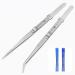 MIUPOO Adjustable Slide Lock Nail Art Tweezers Nail Rhinestone Stickers Jewel Gem Craft Tweezers Precision Slide Locking Antistatic Tweezers Set 2 Pieces 2 Slide Lock Tweezers
