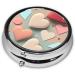 Love Pattern Round Pill Box - 3 Compartment Portable Travel Organizer for Easy Medication Management - Buy Online on GoSupps.com