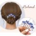 Bohend Rhinestone Hair Comb Crystal Drop Hairpieces Wedding Hair Accessories Jewelry for Women and Girls (Blue) - Buy Online on GoSupps.com