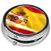 Spain Flag Portable Metal Pill Box - 3-Compartment Travel Organizer for Small Pills - Hinged Fastening Design - Buy Online on GoSupps.com