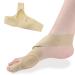 Bunion Correctors for Women and Men for Big Toe Pain Relief Straightener-SEBS Cross Strap Separator- Non-Surgical Hallux Valgus Correction for Day/Night Support Khaki Left