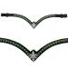 Leone Equipment Browband Horse Glitter in Gift Box (Full/Warmblood Green Stones/Black Leather)