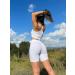 OQQ Women's Medium Support Ribbed Tank Top Set - 3 Piece Seamless Sports Bra & Crop Tops in White - Size Medium - Buy Online on GoSupps.com