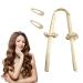 Heatless Curling Rod Headband Black Curlers for Long Hair Overnight Curls with 2 Silk Hair Ties Champagne