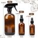 Amber Glass Spray Bottles Set - 16oz*2+4oz*2+2oz*4 Refillable Boston Round Containers for Cleaning, Gardening, Aromatherapy, Pets, Plants, Hair - Buy Online on GoSupps.com