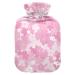 Heat bottle with cover 1 l of durable warm-up bag for hand feet shoulder and neck pain cramps heating skills and heat therapy patterns of pink cherry blossoms spring colors